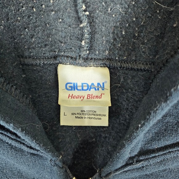 Y2K Detroit Motorcycle 2 Sided Zip Up Hooded Sweatshirt Mens Black Size L Skull‎ - Picture 3 of 6